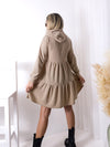 Lexi soft knit tiered hooded dress Beige