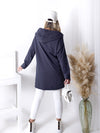 Asymmetric oversize hooded Top Dark Grey