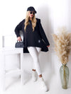 Asymmetric oversize hooded Top Black