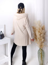 Asymmetric oversize hooded Top Beige