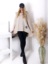 Asymmetric oversize hooded Top Beige