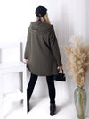 Asymmetric oversize hooded Top Khaki