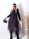 Leo tulle skirt dress Black