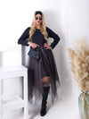 Leo tulle skirt dress Black