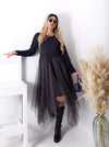 Leo tulle skirt dress Black