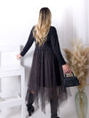 Leo tulle skirt dress Black