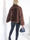 Sissy Brown-Black faux fur coat