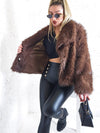 Sissy Brown-Black faux fur coat