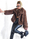 Sissy Brown-Black faux fur coat