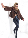 Sissy Brown-Black faux fur coat