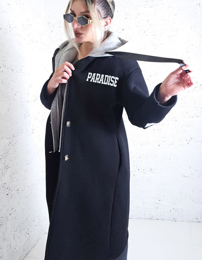 Paradise Black Cotton coat