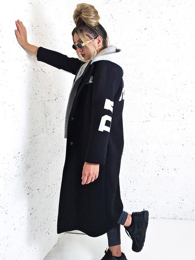 Paradise Black Cotton coat