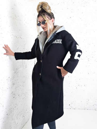 Paradise Black Cotton coat