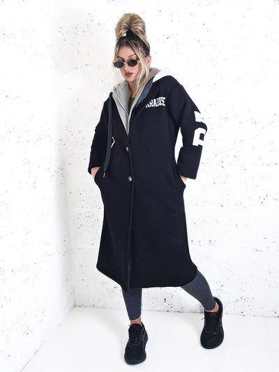 Paradise Black Cotton coat