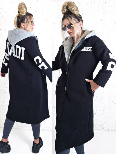Paradise Black Cotton coat
