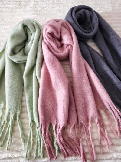 Mint Super Soft fringe Scarf