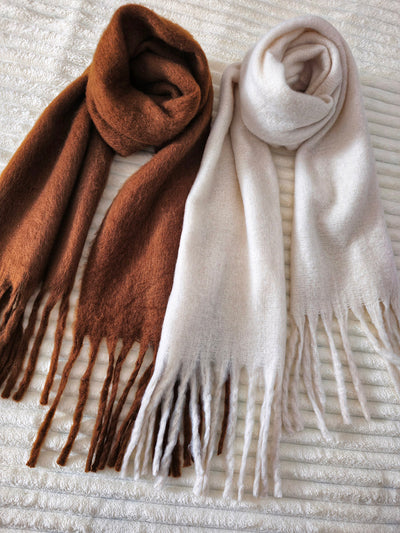 Brown Super Soft fringe Scarf