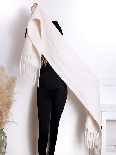 Cream Super Soft fringe Scarf