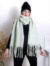 Mint Super Soft fringe Scarf