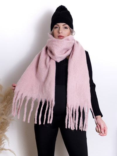 Pink Super Soft fringe Scarf