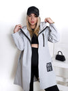 Hooded zipper cotton jacket Light Grey