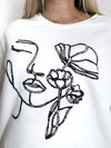 Face art sweatshirt White