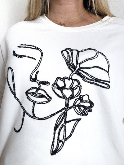 Face art sweatshirt White