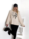 Face art sweatshirt Beige