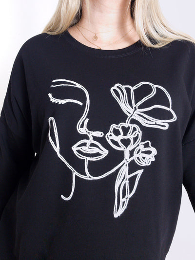 Face art sweatshirt Black