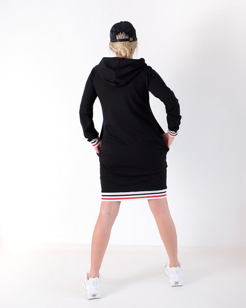Brooklyn hooded jumper dress Black