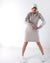 White off hooded jumper dress Beige