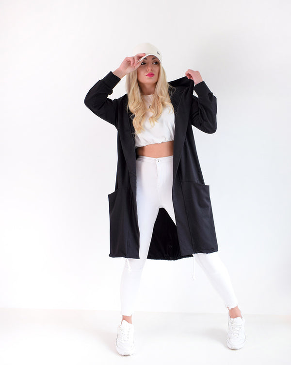 Hooded cardigan NYC Black