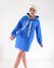 Create hooded jumper dress Blue