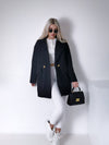 Maeve black midi button coat