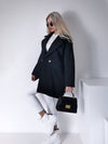 Maeve black midi button coat