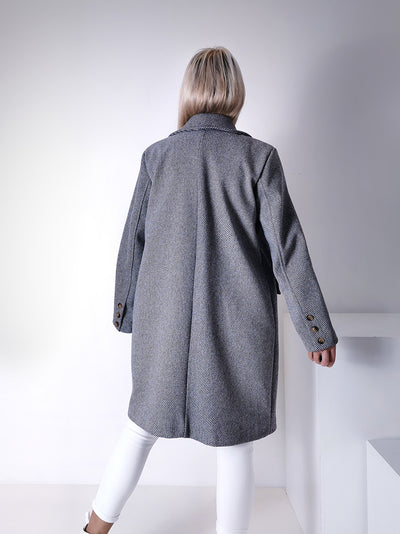 Darcy Grey midi button coat