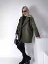 Maeve khaki midi button coat