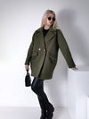 Maeve khaki midi button coat