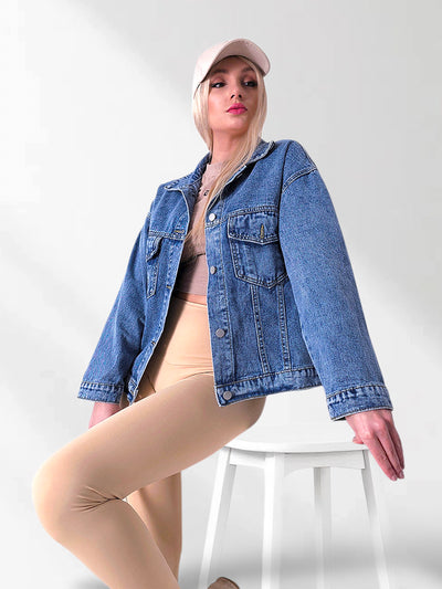 Denim jacket Letter print Blue