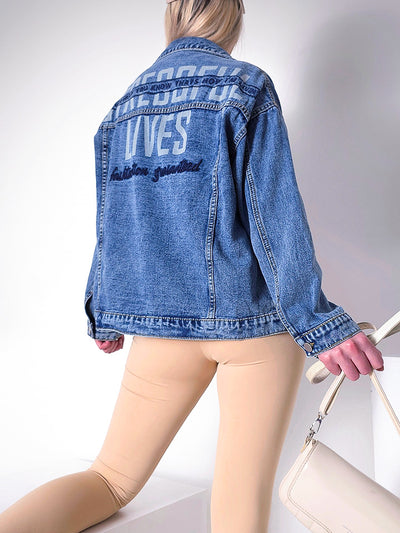 Denim jacket Letter print Blue