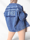 Denim jacket Letter print Blue