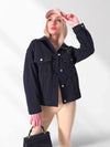 Denim jacket Letter print Black