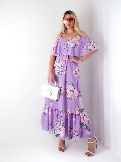 Kelsey Maxi Floral Dress Purple