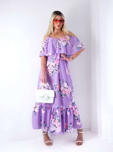 Kelsey Maxi Floral Dress Purple