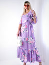 Kelsey Maxi Floral Dress Purple