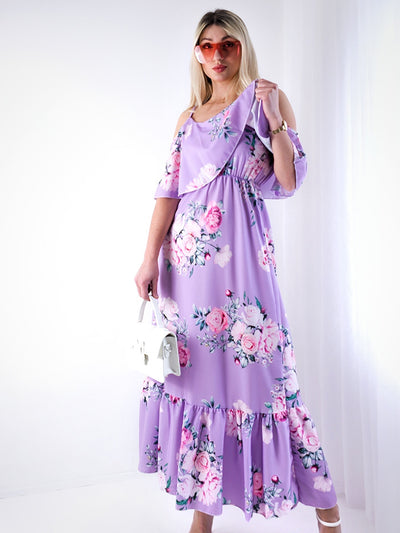 Kelsey Maxi Floral Dress Purple