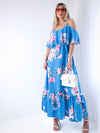 Kelsey Maxi Floral Dress Blue