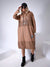 Camel maxi hooded jumper dress