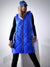Blue hooded quilted gilet