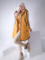 Yellow hooded quilted gilet